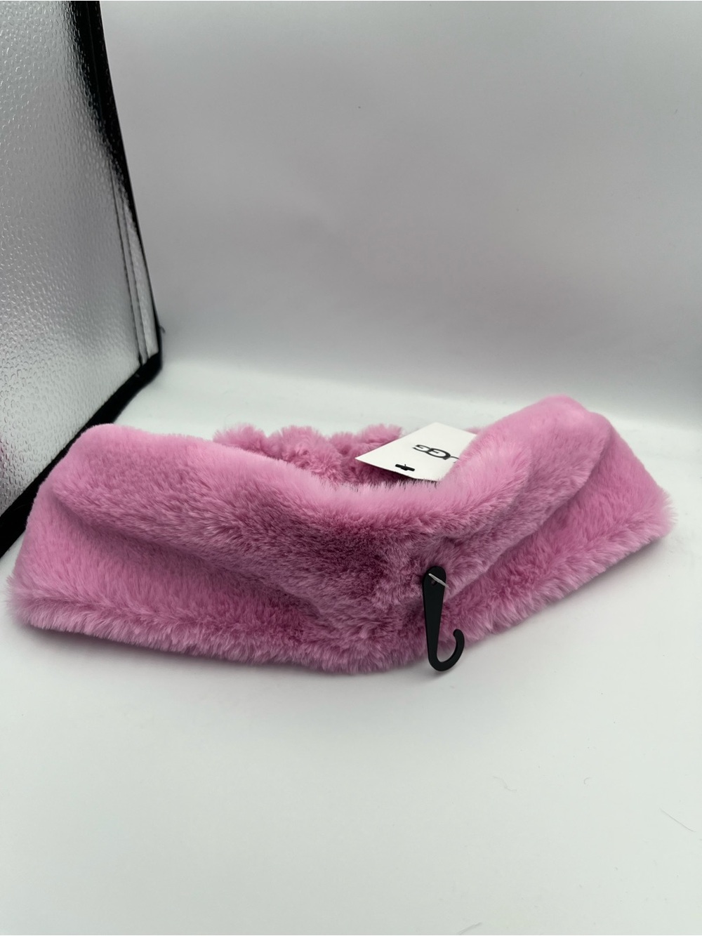UGG Pink Plush Faux-Fur Headband